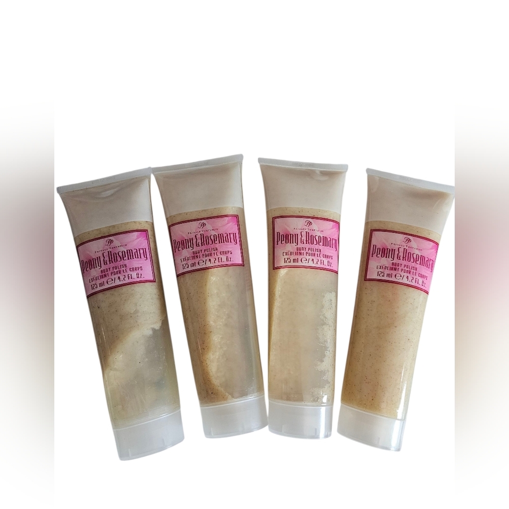 Lot Of 4 Private Portfolio Peony & Rosemary Body Polish Exfoliant Scrub 125ml